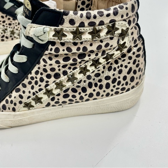 Vintage Havana revenge 8 Black Gold‎ leopard high top fashion sneakers GGDB - Picture 2 of 10